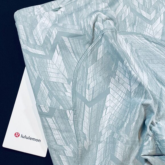 ~ NEW! Sz 4 Lululemon Swift Speed High-Rise Crop, 21" Light Gray Green Blue Lulu - Picture 16 of 16